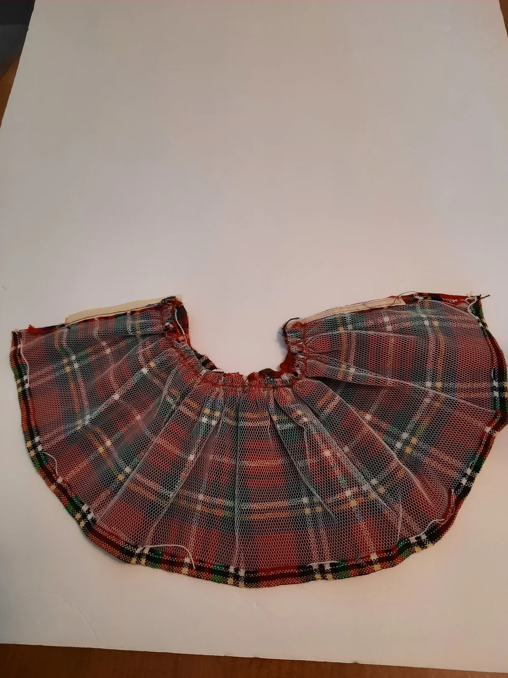 Red Plaid Doll Circle Skirt -